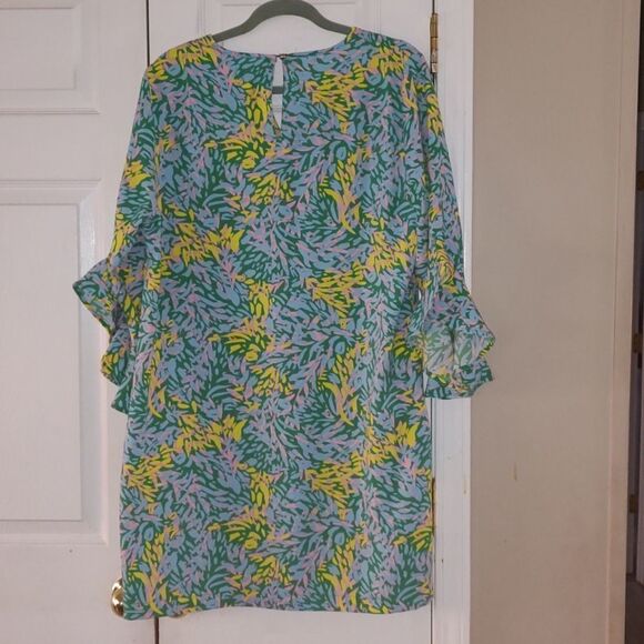 Mud Pie dress with angled bell sleeves Sz L - Picture 6 of 6